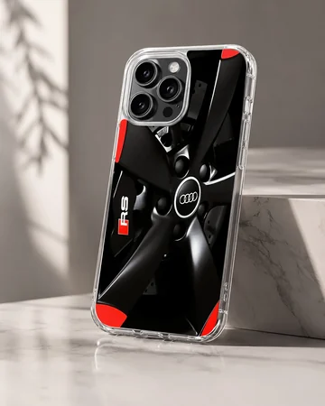 Dynamic Audi motor-sports design on phone case — Hero