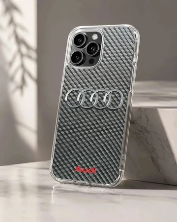 Audi B302 phone case with carbon texture and logo