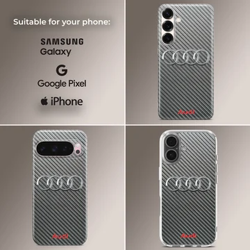 Audi B302 phone case with carbon texture and logo — Collage