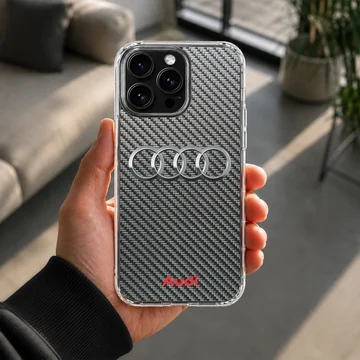 Audi B302 phone case with carbon texture and logo — Lifestyle