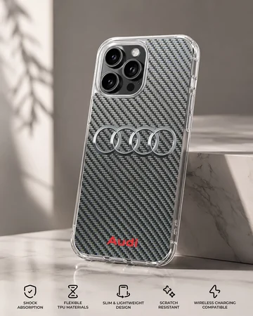 Audi B302 phone case with carbon texture and logo — Specs