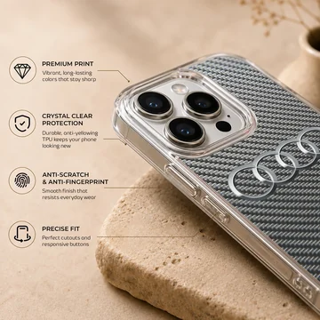 Audi B302 phone case with carbon texture and logo — Info