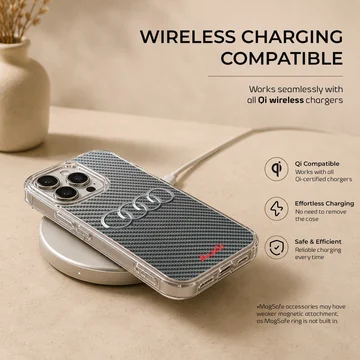 Audi B302 phone case with carbon texture and logo — Charging