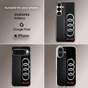 Audi logo on black and white motor sports phone case — Collage