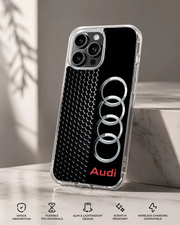 Audi logo on black and white motor sports phone case — Specs