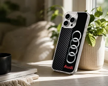 Audi logo on black and white motor sports phone case — Lifestyle