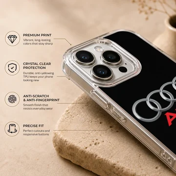 Audi logo with sleek design phone case — Info