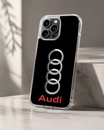 Audi phone case with iconic rings design
