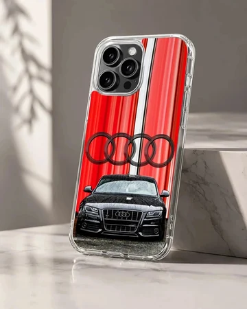 Photographic Audi B501 in red with racing stripes phone case