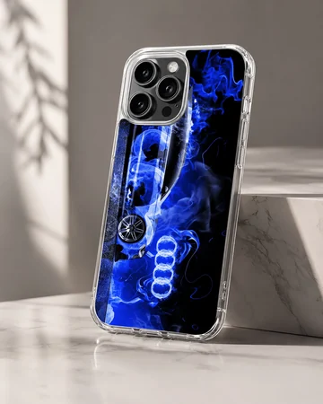Audi-inspired phone case with blue digital design — Hero