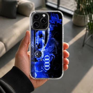Audi-inspired phone case with blue digital design — Lifestyle