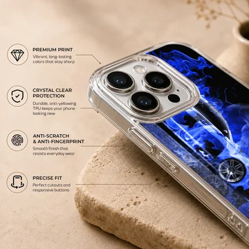 Audi-inspired phone case with blue digital design — Info