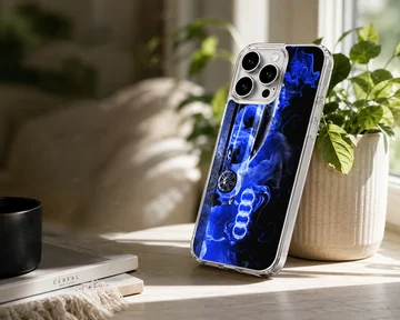 Audi-inspired phone case with blue digital design — Lifestyle