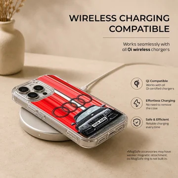Audi Custom phone case with bold design featuring rings and stripe — Charging