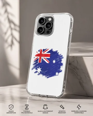 Australian flag on a minimal phone case — Specs