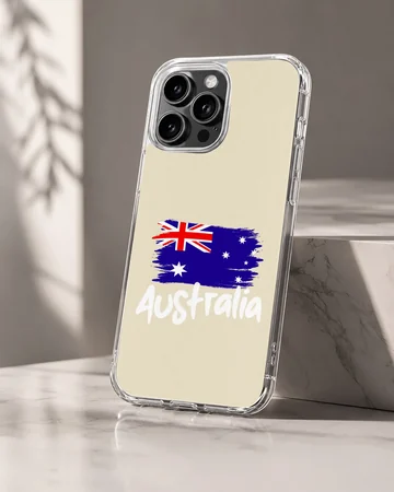 Australian flag with bold typography phone case — Hero