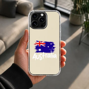 Australian flag with bold typography phone case — Lifestyle