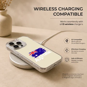 Australian flag with bold typography phone case — Charging