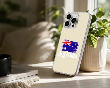 Australian flag with bold typography phone case — Lifestyle