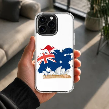 Phone case featuring the Australian Flag artwork with iconic landmarks. — Lifestyle