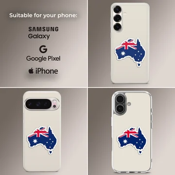Australian flag map design on phone case — Collage