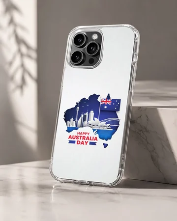 Australian flag art with iconic landmarks on the phone case — Hero