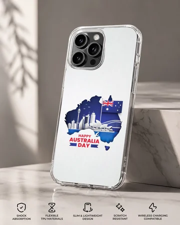 Australian flag art with iconic landmarks on the phone case — Specs