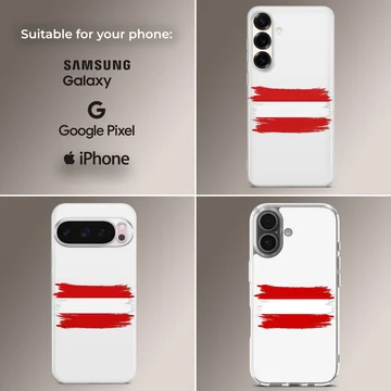 Minimalist Austria flag design on phone case — Collage