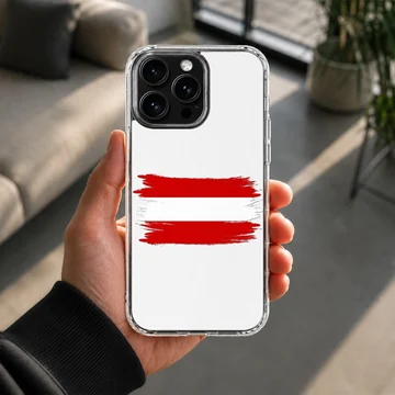 Minimalist Austria flag design on phone case — Lifestyle