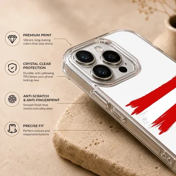 Minimalist Austria flag design on phone case — Info