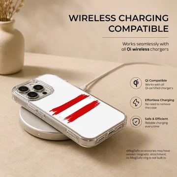 Minimalist Austria flag design on phone case — Charging