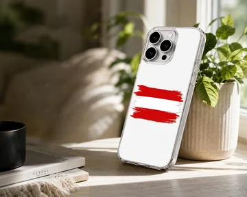 Minimalist Austria flag design on phone case — Lifestyle