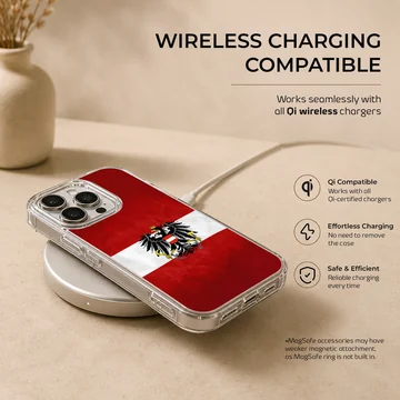Austria flag design with crest on phone case — Charging
