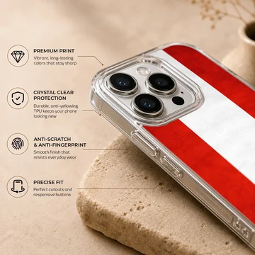 Austria flag design on a phone case, showcasing national pride. — Info