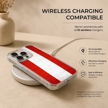 Austria flag design on a phone case, showcasing national pride. — Charging