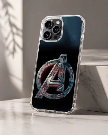 Epic Avengers logo design on a phone case. — Hero