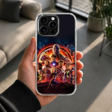 Dynamic Avengers heroes ensemble on phone case — Lifestyle