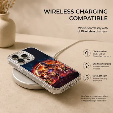 Dynamic Avengers heroes ensemble on phone case — Charging