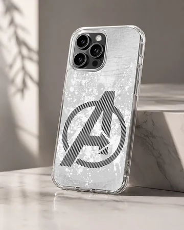 Avengers logo in bold typography on a phone case — Hero