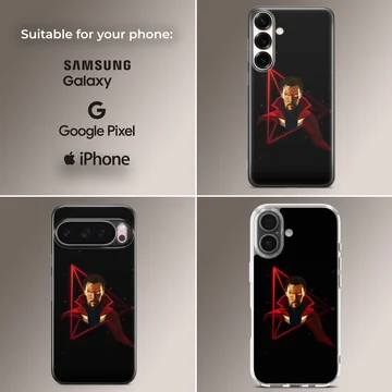 Avengers hero with red geometric elements phone case — Collage