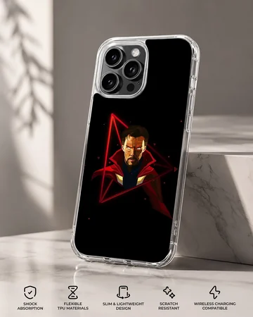 Avengers hero with red geometric elements phone case — Specs