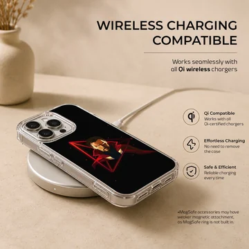 Avengers hero with red geometric elements phone case — Charging