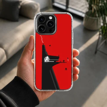 Minimalist Avengers design with bold colors on phone case — Lifestyle