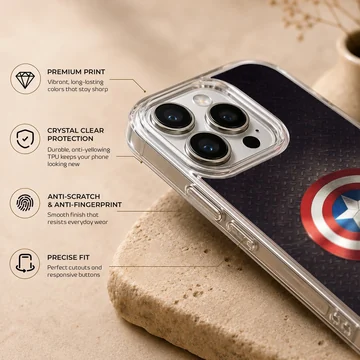 Avengers shield design on phone case — Info