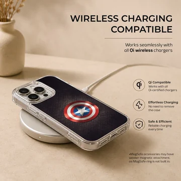 Avengers shield design on phone case — Charging