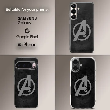 Avengers emblem on black background phone case — Collage