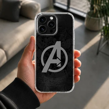 Avengers emblem on black background phone case — Lifestyle