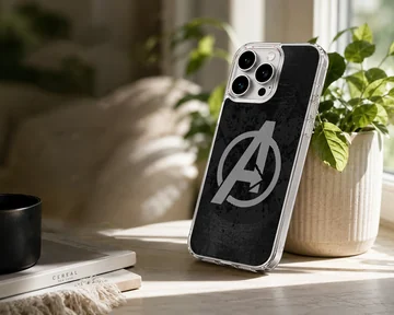 Avengers emblem on black background phone case — Lifestyle