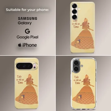 B&B 'Tale as Old as Time' artwork phone case, silhouette design. — Collage