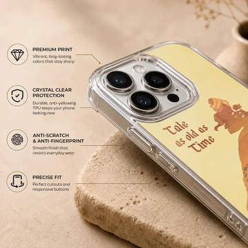 B&B 'Tale as Old as Time' artwork phone case, silhouette design. — Info